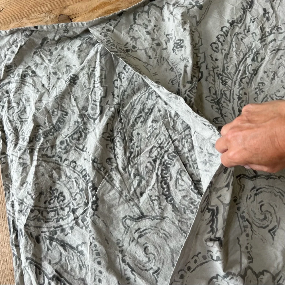 Restoration Hardware Antique Paisley Gray Print Euro Size Pillow Sham